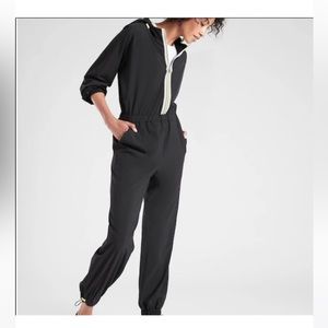 Athleta Long Sleeved Hooded Jumpsuit